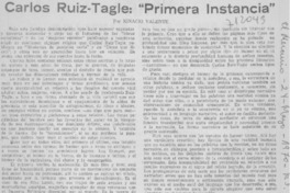 Carlos Ruiz-Tagle: "Primera instancia"