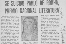 Se suicidó Pablo de Rokha, Premio Nacional Literatura.