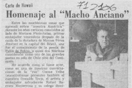 Homenaje al "Macho anciano"