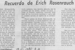 Recuerdo de Erich Rosenrauch.