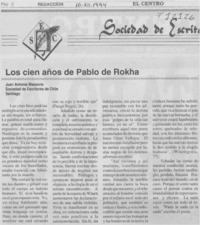 Los cien años de Pablo de Rokha