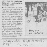 Hoy día es mañana.