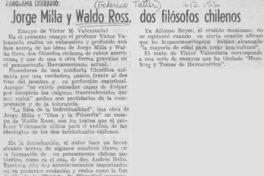 Jorge Milla y Waldo Ross, dos filósofos chilenos