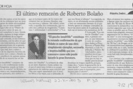 El último remezón de Roberto Bolaño