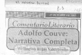Adolfo Couve: narrativa completa