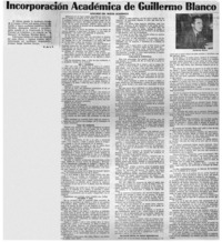 Incorporación académica de Guillermo Blanco