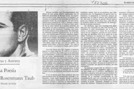 La poesía de David Rosenmann Taub