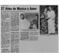 27 años de música y amor : [entrevistas]