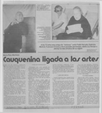 Cauquenina ligada a las artes