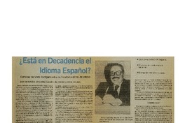 Está en decadencia el idioma español?.