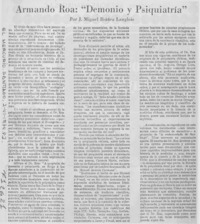 Armando Roa, "Demonio y psiquiatría"