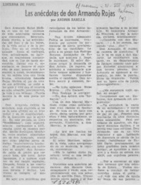 Las anécdotas de don Armando Rojas