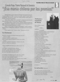 "¡Esa manía chilena por los premios!".