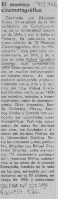 El montaje cinematográfico.