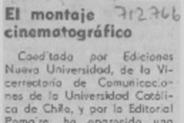 El montaje cinematográfico.