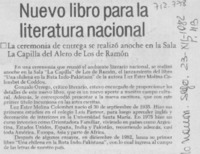 Nuevo libro para la literatura nacional.