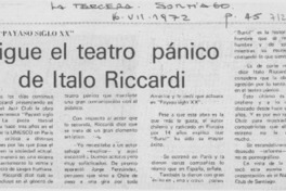 Sigue el teatro pánico de Italo Riccardi.