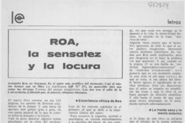 Roa, la sensatez y la locura