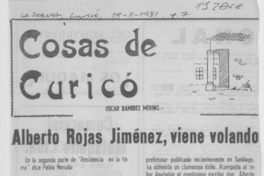 Alberto Rojas Jiménez, viene volando