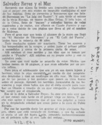 Salvador Reyes y el mar