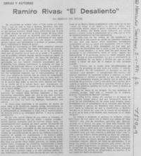 Ramiro Rivas, "El desaliento"