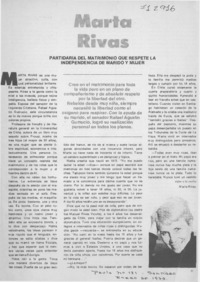 Marta Rivas: [entrevista]