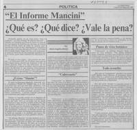 El informe Mancini" ¿Qué es? ¿Qué dice? ¿Vale la pena?