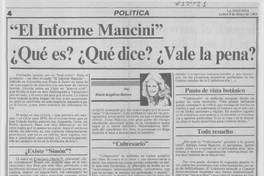 El informe Mancini" ¿Qué es? ¿Qué dice? ¿Vale la pena?