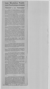 Los modelos políticos contemporáneos.