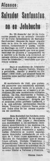 Salvador Sanfuentes no es Jotabeche