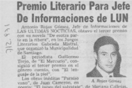 Premio literario para jefe de informaciones de LUN.