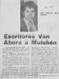 Escritores van ahora a Mulchén.