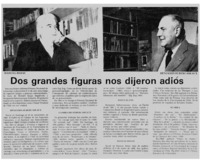Dos grandes figuras nos dijeron adiós.