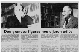 Dos grandes figuras nos dijeron adiós.