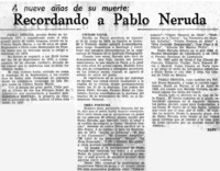 Recordando a Pablo Neruda