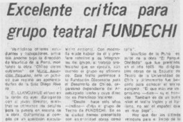 Excelente crítica para grupo teatral FUNDECHI.