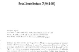 Las desterradas del paraíso, protagonistas en la narrativa de María Luisa Bombal