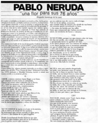 Pablo Neruda "una flor para sus 76 años"