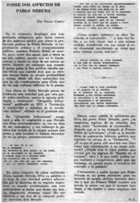 Sobre dos aspectos de Pablo Neruda