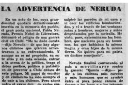 La advertencia de Neruda