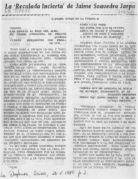 La "recalada incierta"