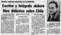 Escritor y fotógrafo elabora libro didáctico sobre Chile