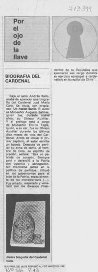 Biografía del Cardenal.