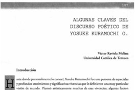 Algunas claves del discurso poético de Yosuke Kuramochi O.