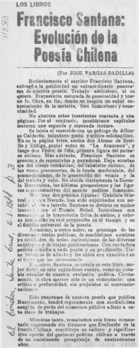 Francisco Santana: evolución de la poesía chilena