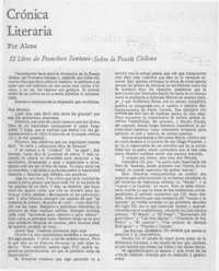 El libro de Franciso Santana sobre la poesía chilena