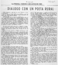 Diálogo con un poeta rural : [entrevistas]