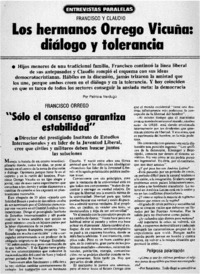 Los hermanos Orrego Vicuña, diálogo y tolerancia:_ [entrevista]