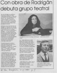 Con obra de Radrigán debuta grupo teatral.