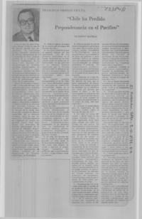 Chile ha perdido preponderancia en el pacífico": [entrevista]